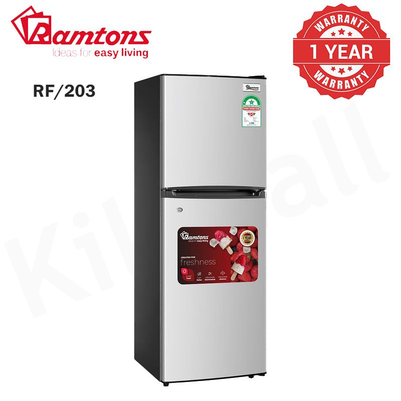 Ramtons RF/203, 2 Door Direct Cool Fridge, 128 Litres - Silver(1YR WRTY)