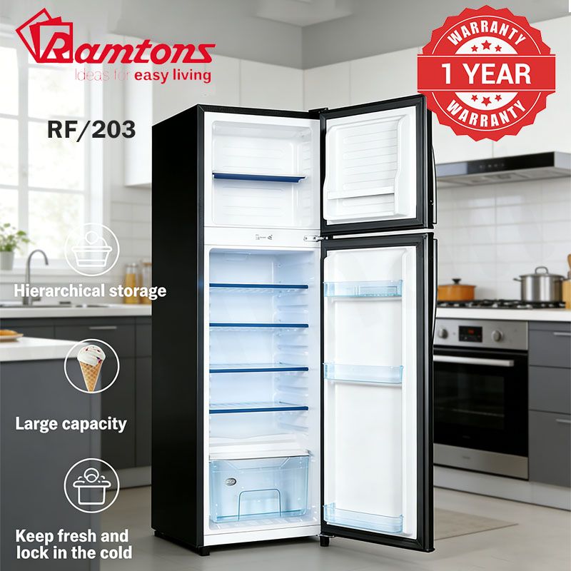 Ramtons RF/203, 2 Door Direct Cool Fridge, 128 Litres - Silver(1YR WRTY)