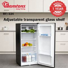 Ramtons RF/334 85L Single Door Direct Cool Fridge Silver | Adjustable Thermostat, Lockable Door, Vegetable Crisper  Energy Saving