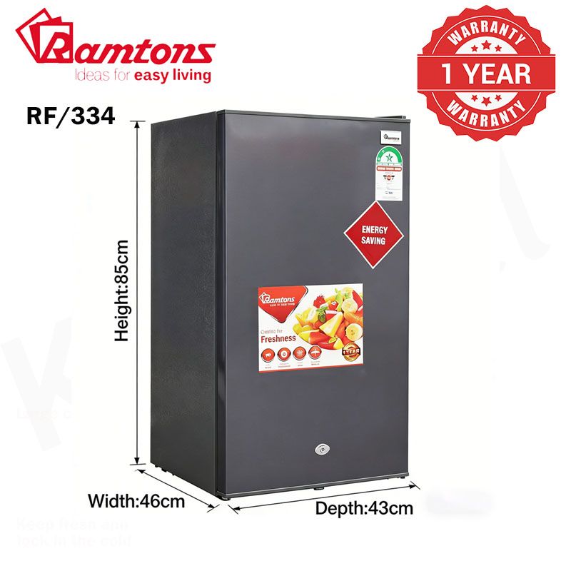 Ramtons - RF/334 1 Door Fridge Energy Saving -85 Litres - White Similar products from Ramtons Transparent shelves 85 liters Refrigerators  Home Improvement.