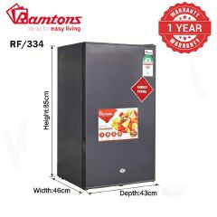 Ramtons RF/334 85L Single Door Direct Cool Fridge Silver | Adjustable Thermostat, Lockable Door, Vegetable Crisper  Energy Saving