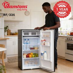 Ramtons RF/334 85L Single Door Direct Cool Fridge Silver | Adjustable Thermostat, Lockable Door, Vegetable Crisper  Energy Saving
