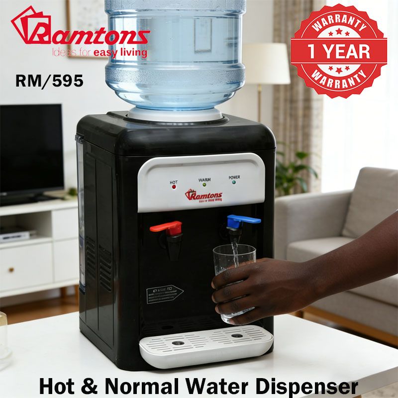 RM/595-Ramtons RM/595-Table Top Hot & Normal Water Dispenser，Hot and Normal, Table Top， Cold Water- 2.0L/H ， Hot Water- 5.0L/H， Rate cooling power input: 88w， Rate heating power input: 550w，