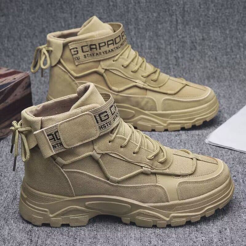 Men's shoes new high-top Martin boots men's Korean version of thick sole wear-resistant tooling boots Korean casual fashion shoes