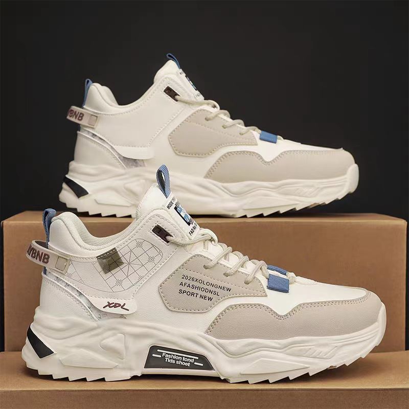 Men boots high-top casual sneakers height-raised design basketball and sport  shoes