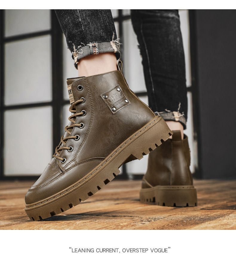 Men boots PU shoes men shoes