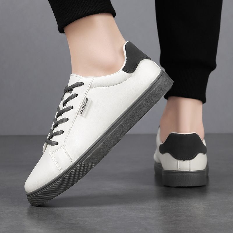 Size41-46 White Shoes For Men Big size New Arrival Fashion Casual Men Sneakers  Breathable Lace-Up Sports Shoes Artificial Leather shoes