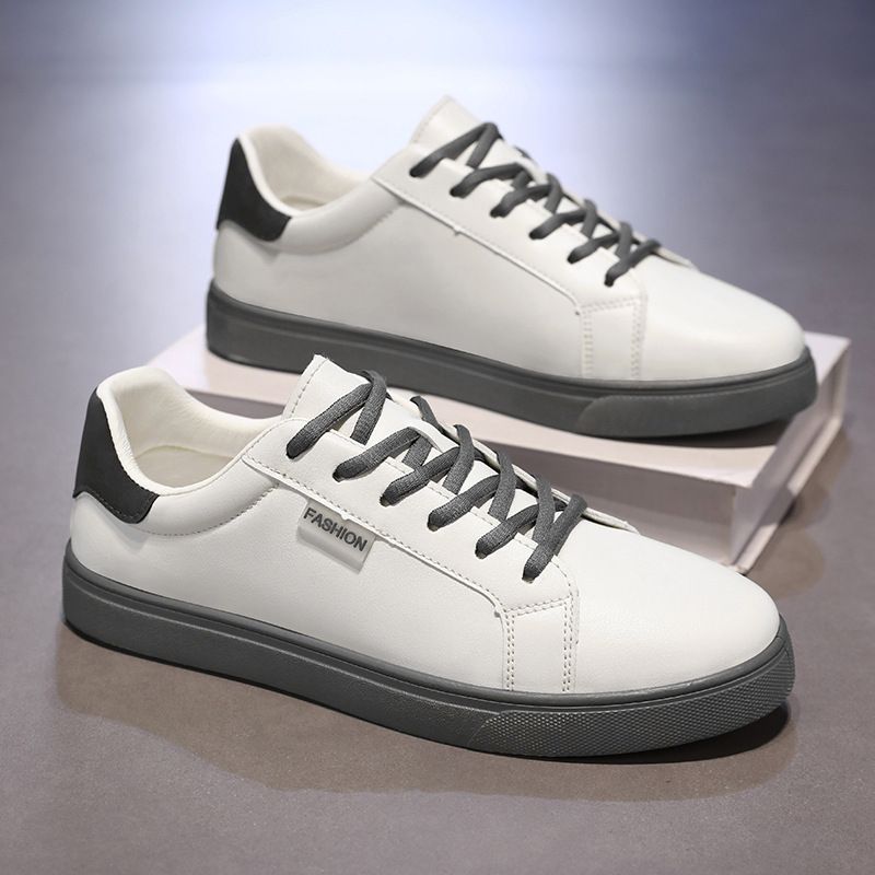 Size41-46 White Shoes For Men Big size New Arrival Fashion Casual Men Sneakers  Breathable Lace-Up Sports Shoes Artificial Leather shoes