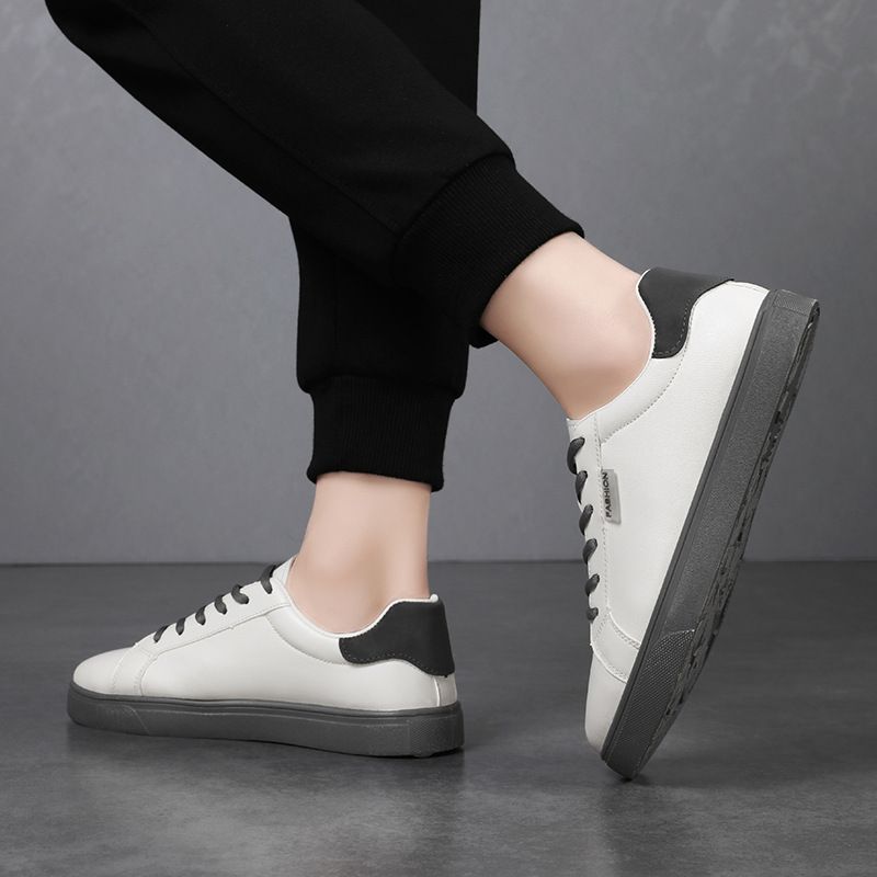 Size41-46 White Shoes For Men Big size New Arrival Fashion Casual Men Sneakers  Breathable Lace-Up Sports Shoes Artificial Leather shoes