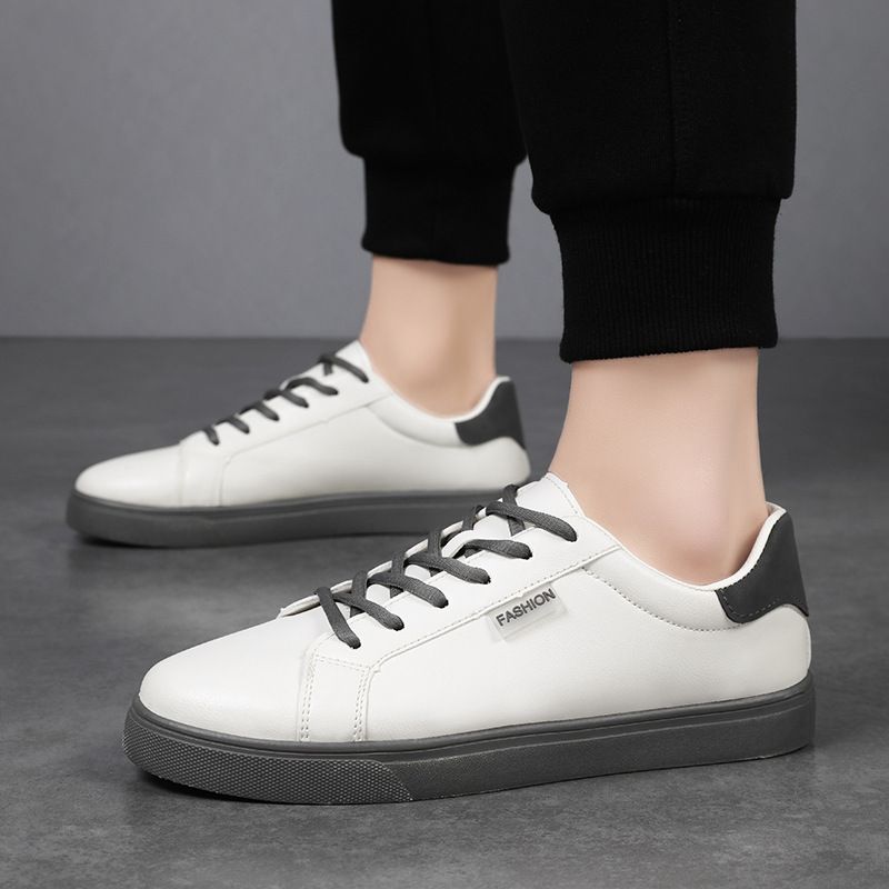 Size41-46 White Shoes For Men Big size New Arrival Fashion Casual Men Sneakers  Breathable Lace-Up Sports Shoes Artificial Leather shoes