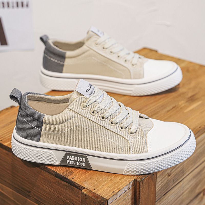 Plus size 41-46 men shoes canvas shoes men shoes sneakers contrast color shoes