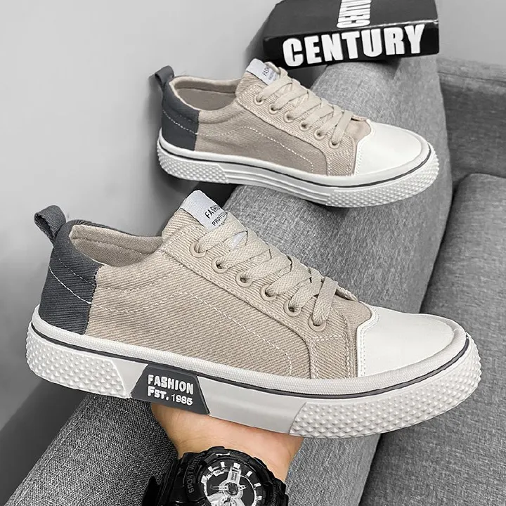Plus size 41-46 men shoes canvas shoes men shoes sneakers contrast color shoes