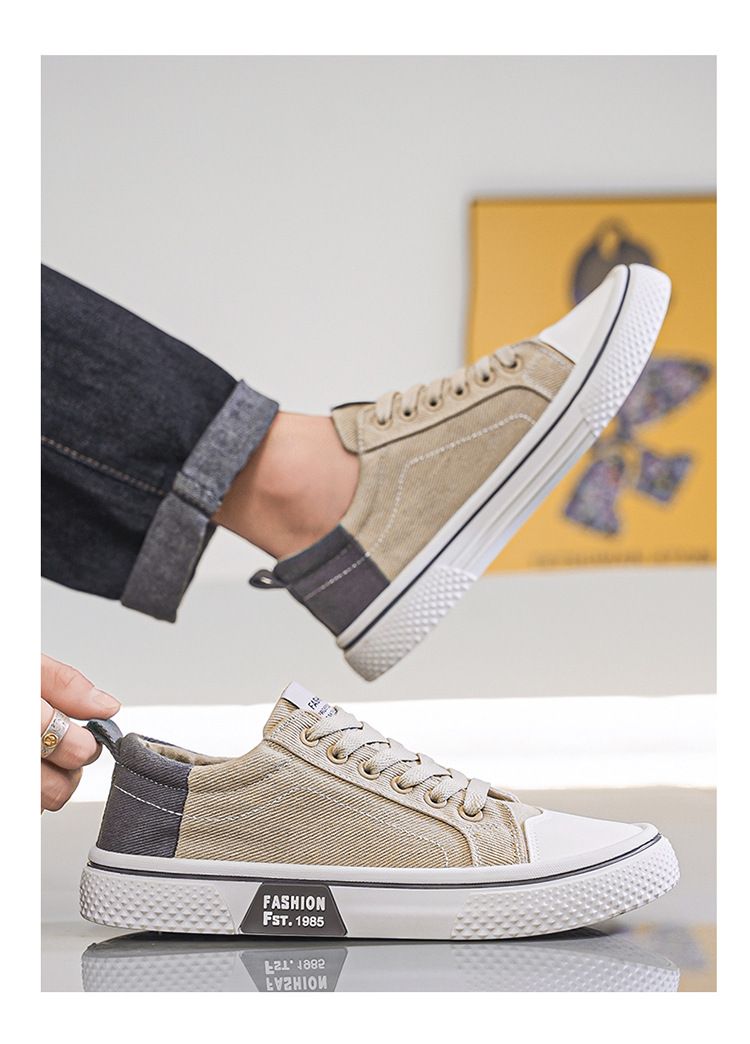 Plus size 41-46 men shoes canvas shoes men shoes sneakers contrast color shoes
