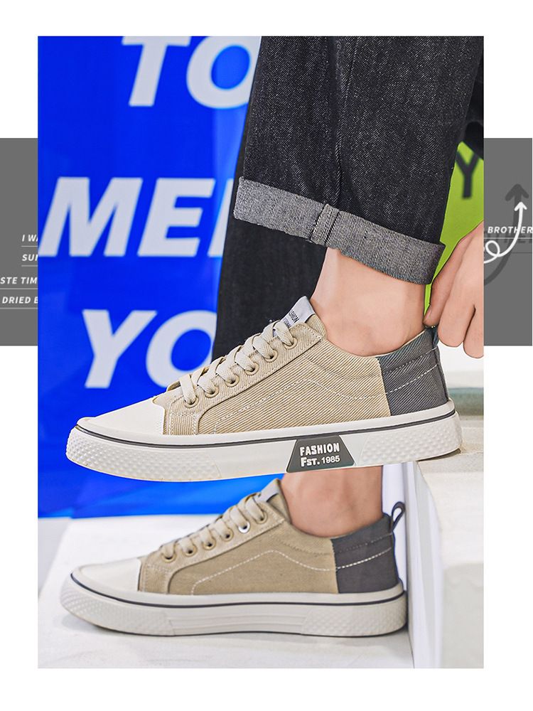 Plus size 41-46 men shoes canvas shoes men shoes sneakers contrast color shoes