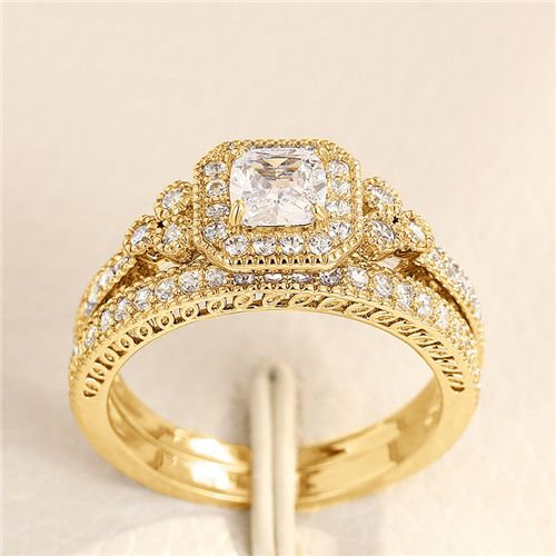 Lady New Style of Zircon Pair Rings  Light Luxury Wedding Occasion Jewelry Fashionable and Popular Banquet Style Engagement Ring Proposal Gift Ring