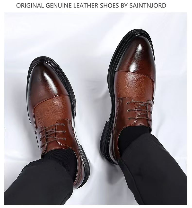 Men's leather shoes, business high-end casual leather shoes, low cut fashionable and comfortable lace up styles, men's shoes, business suits, trendy shoes, men's shoes.