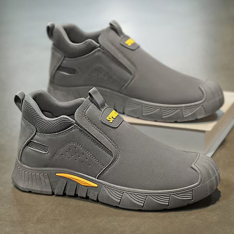 Men's shoes with soft soles and dirt resistant work shoes without steel toe caps for labor protection.
