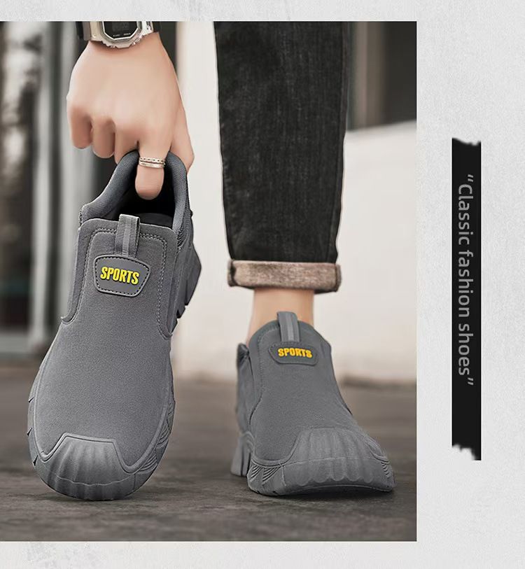 Men's shoes with soft soles and dirt resistant work shoes without steel toe caps for labor protection.