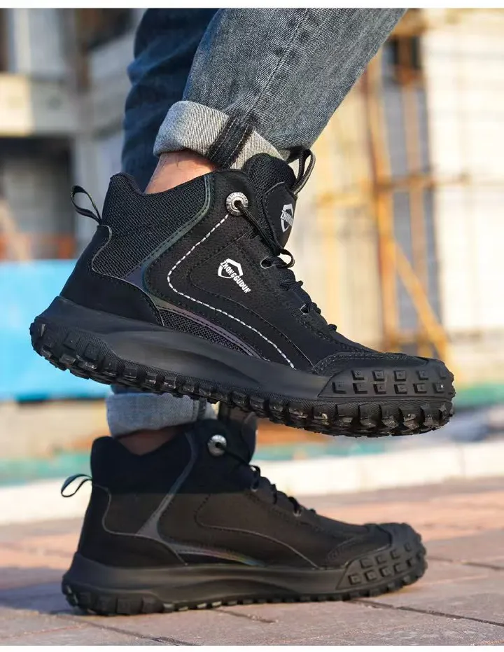 Labor protection shoes, anti smashing and anti piercing tire soles, anti slip and breathable, lightweight and safe shoes, plus size safety shoes, workwear shoes.