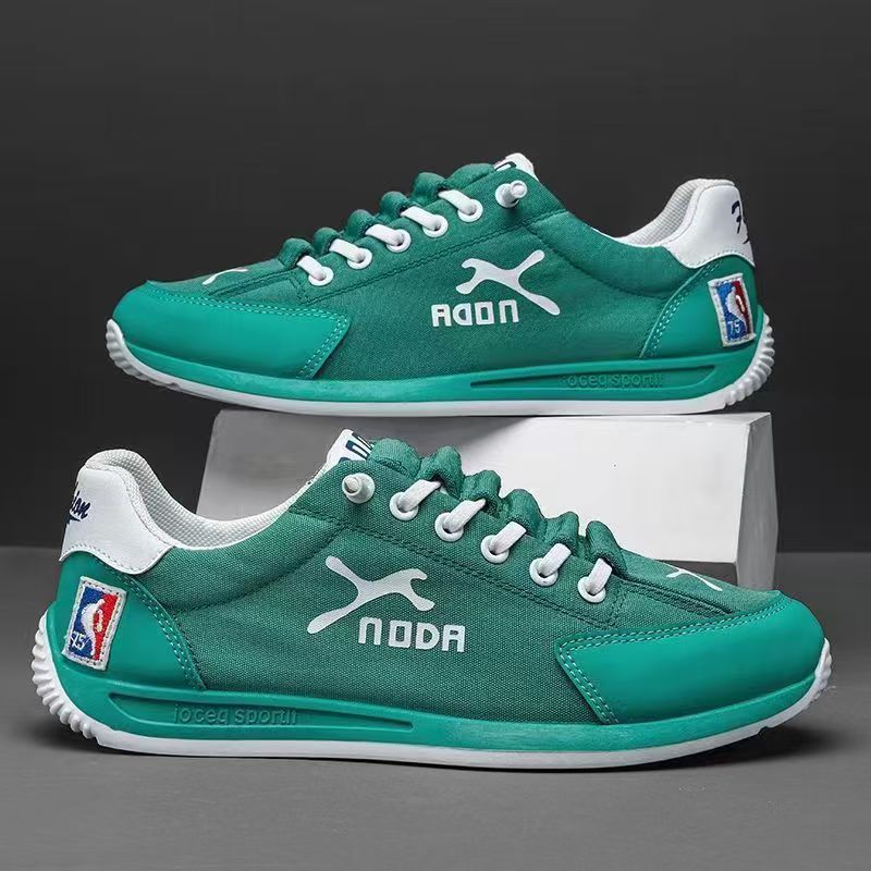 Breathable canvas shoes, men's trendy sports and leisure running shoes, versatile white shoes.