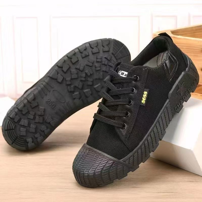Men's antiskid shoes, wear-resistant work shoes, labor protection shoes, low top canvas, breathable, deodorant rubber shoes.