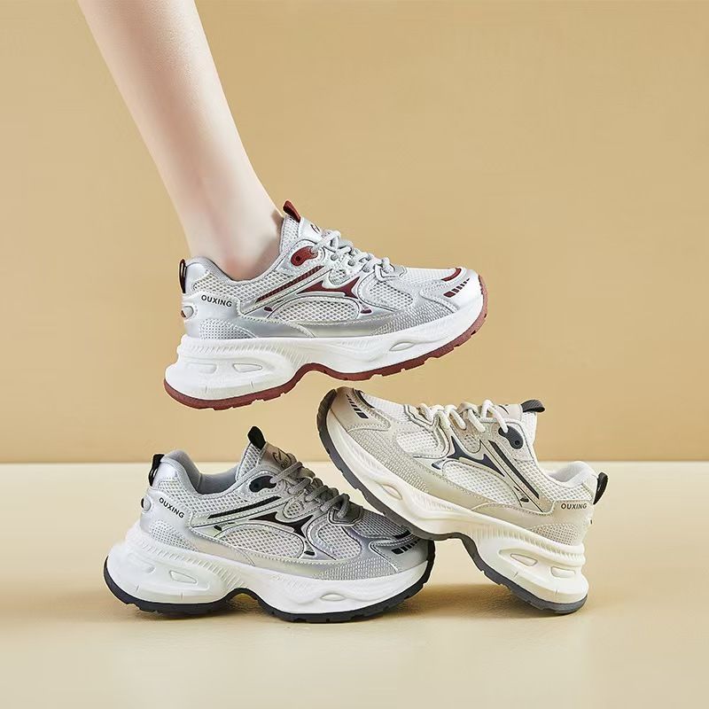 Women's shoes, fashionable sneakers, old shoes, female teenagers, students, sports, running, casual shoes, thick-soled height-increasing sneakers.