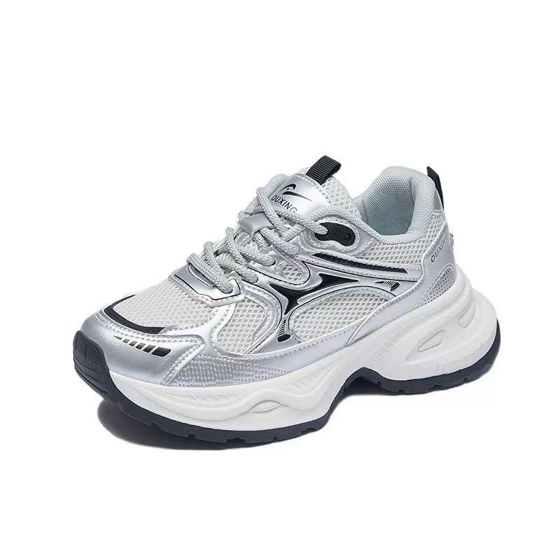 Women's shoes, fashionable sneakers, old shoes, female teenagers, students, sports, running, casual shoes, thick-soled height-increasing sneakers.