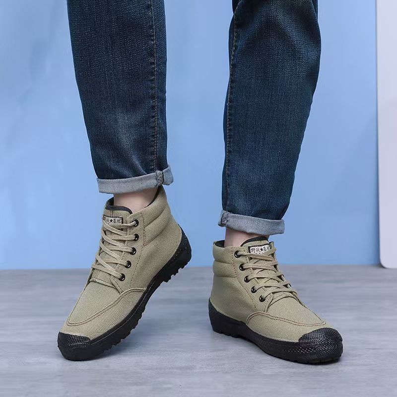 Field base single shoes, outdoor labor protection work shoes, high-top shoes, wear-resistant anti-slip work shoes, rubber-soled shoes, and sports shoes.