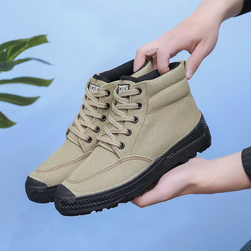 Field base single shoes, outdoor labor protection work shoes, high-top shoes, wear-resistant anti-slip work shoes, rubber-soled shoes, and sports shoes.