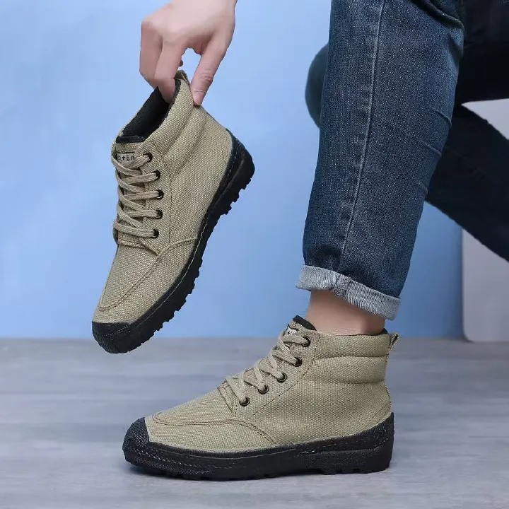 Field base single shoes, outdoor labor protection work shoes, high-top shoes, wear-resistant anti-slip work shoes, rubber-soled shoes, and sports shoes.