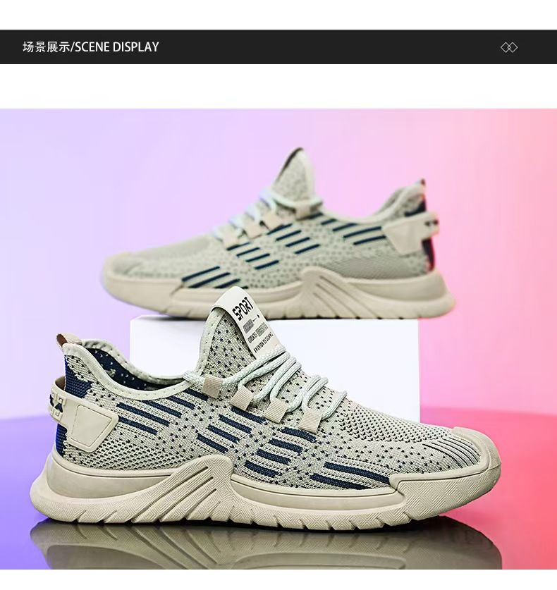 Large-size men's shoes, breathable sneakers, casual thin breathable mesh shoes, fashionable lightweight running men's shoes, outdoor sneakers.