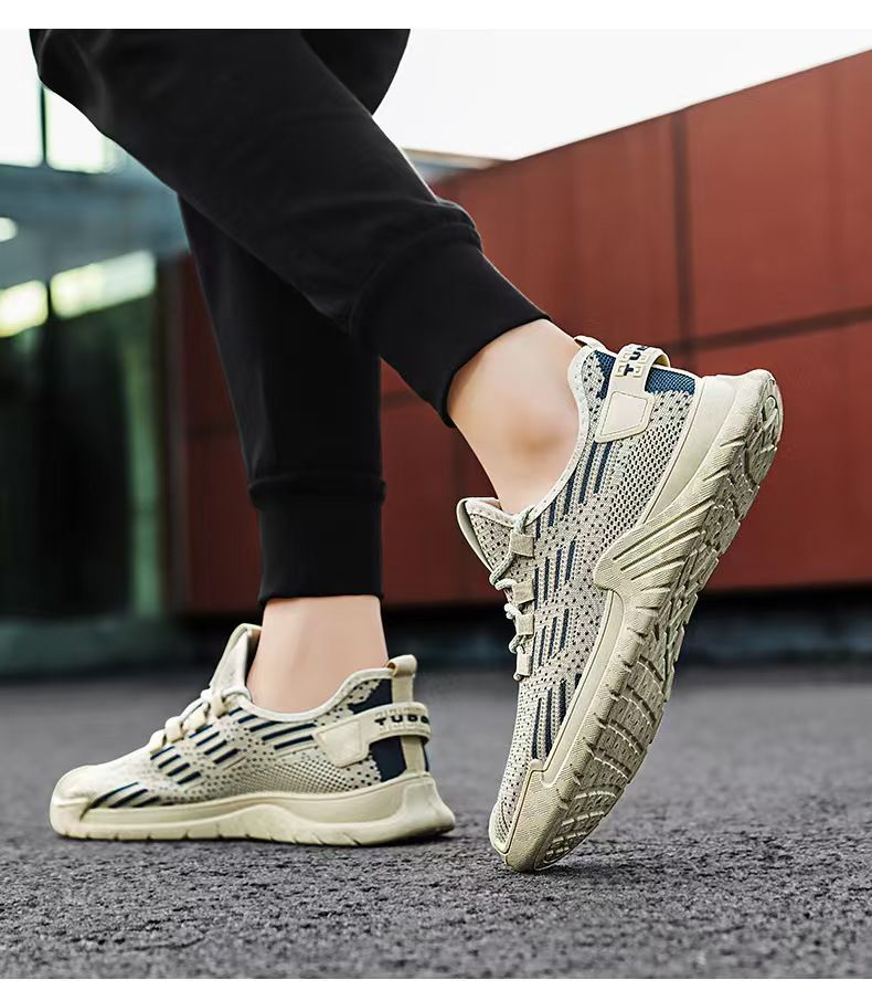 Large-size men's shoes, breathable sneakers, casual thin breathable mesh shoes, fashionable lightweight running men's shoes, outdoor sneakers.