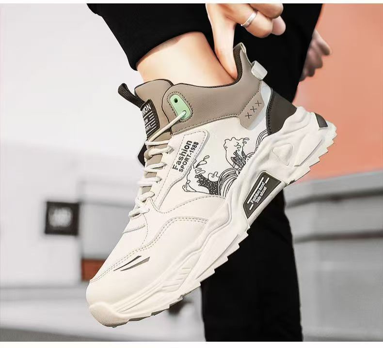 High-top men's shoes, youth fashion sneakers, men's height-increasing sports running shoes