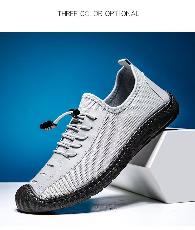 Men's slip-on fashion shoes, soft-soled bean shoes, comfortable and breathable casual shoes.
