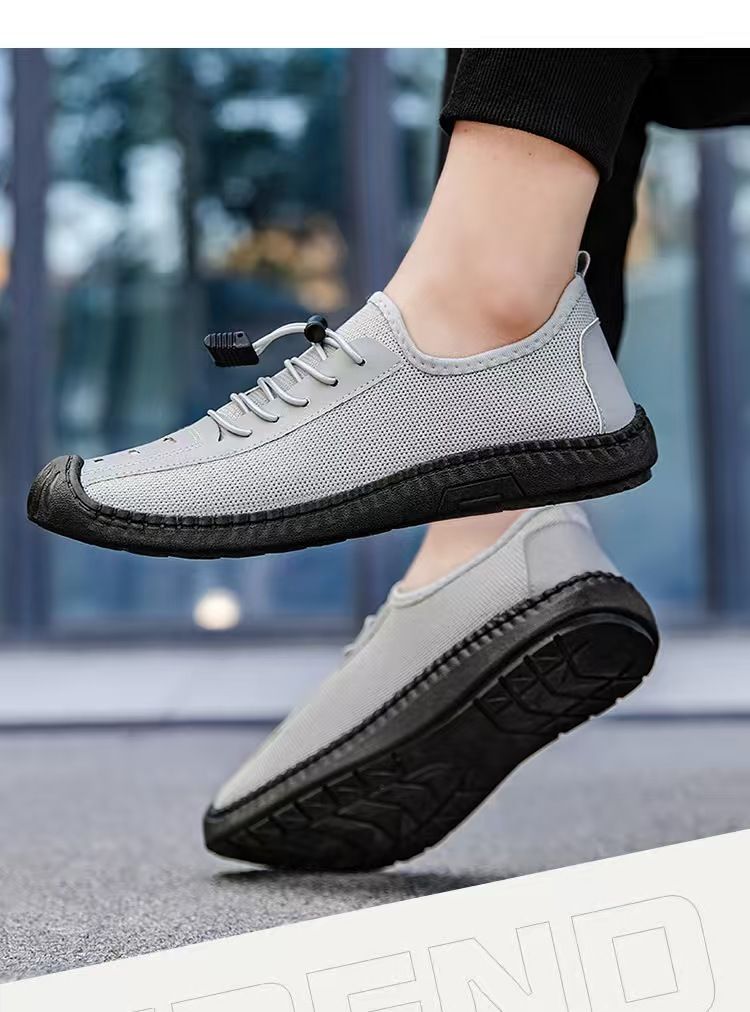 Men's slip-on fashion shoes, soft-soled bean shoes, comfortable and breathable casual shoes.