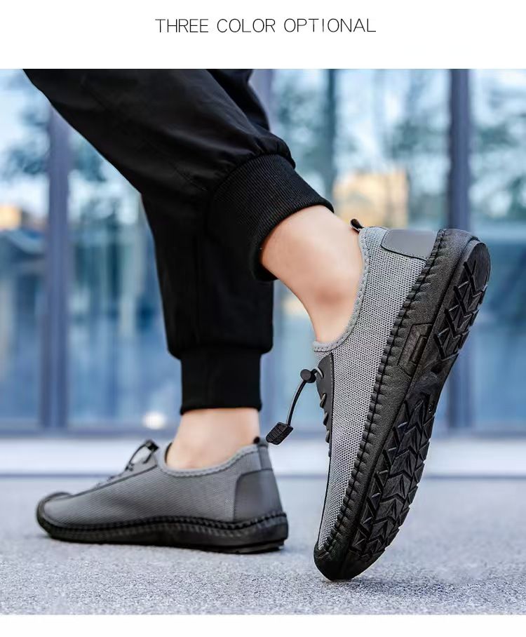 Men's slip-on fashion shoes, soft-soled bean shoes, comfortable and breathable casual shoes.