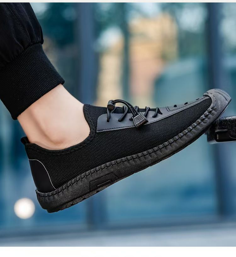 Men's slip-on fashion shoes, soft-soled bean shoes, comfortable and breathable casual shoes.