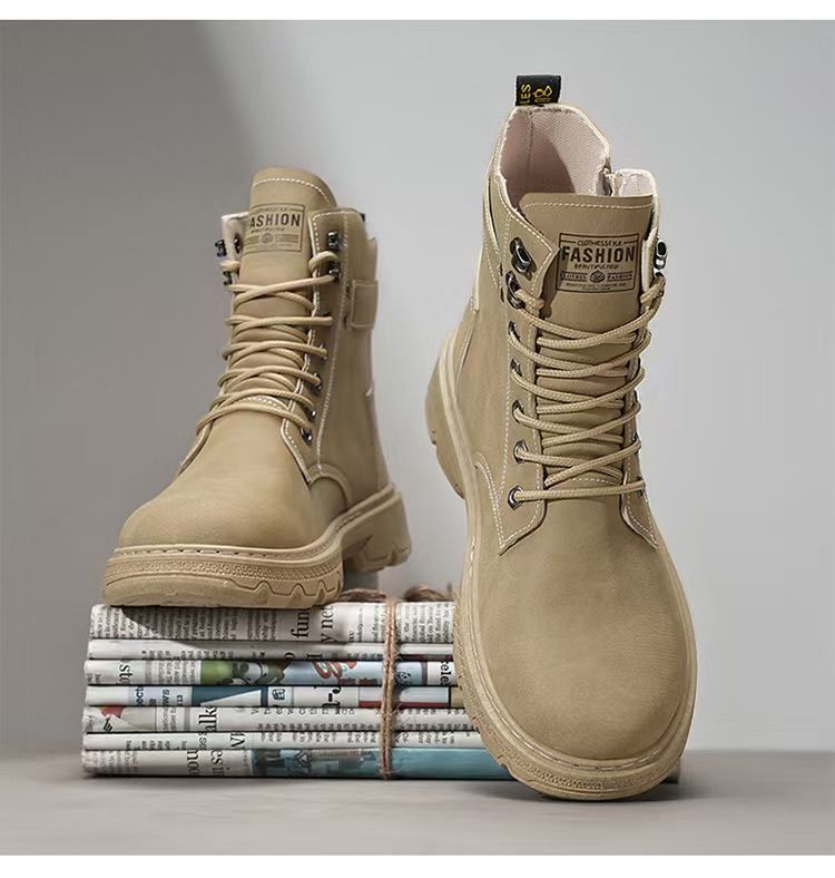 High-top men's shoes, outdoor climbing safety shoes, work boots, work Martin boots, men's motorcycle sports fashion shoes.