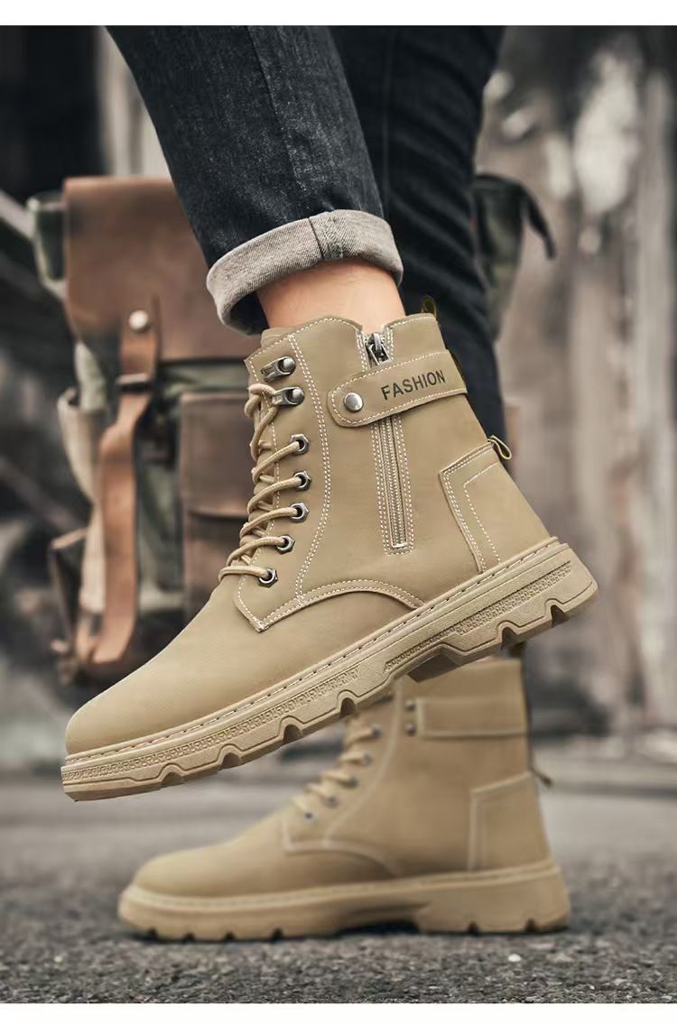 High-top men's shoes, outdoor climbing safety shoes, work boots, work Martin boots, men's motorcycle sports fashion shoes.