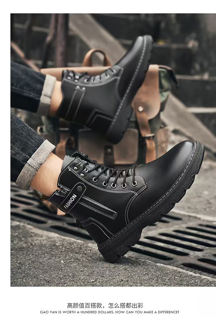 High-top men's shoes, outdoor climbing safety shoes, work boots, work Martin boots, men's motorcycle sports fashion shoes.