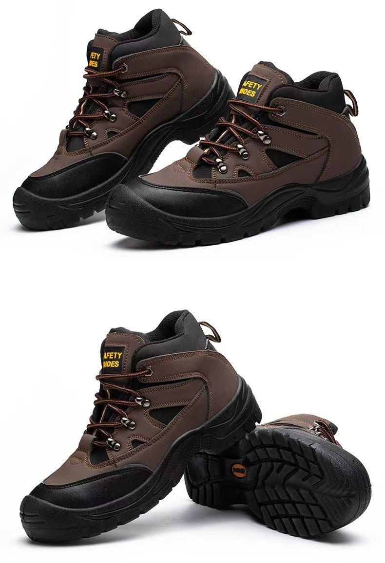 PU injection molded safety shoes, steel toe cap anti-smashing and anti-puncture safety shoes, oil, acid, alkali resistant, wear-resistant, breathable protective shoes, and martin boots.