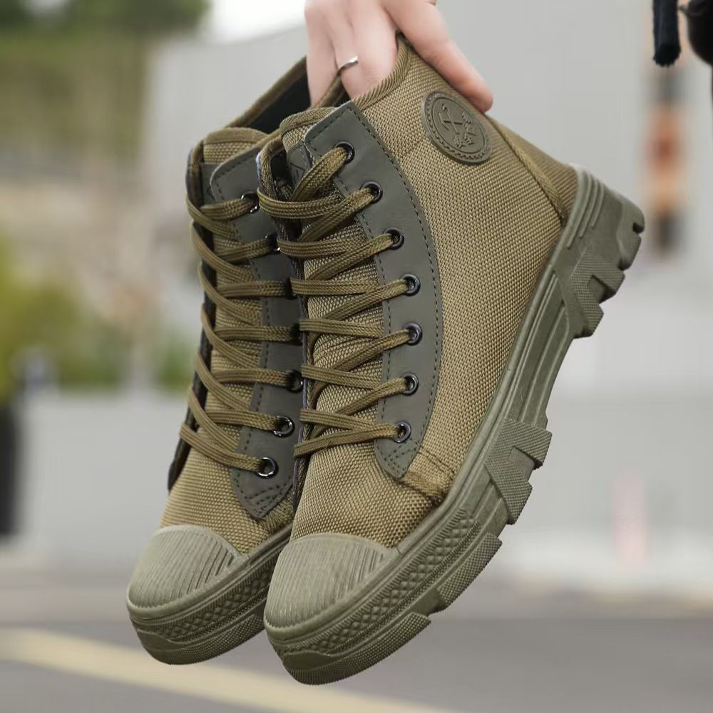 Breathable work shoes, men's shoes, high-top outdoor waterproof martin boots, wear-resistant anti-slip work shoes, single shoes, safety shoes.