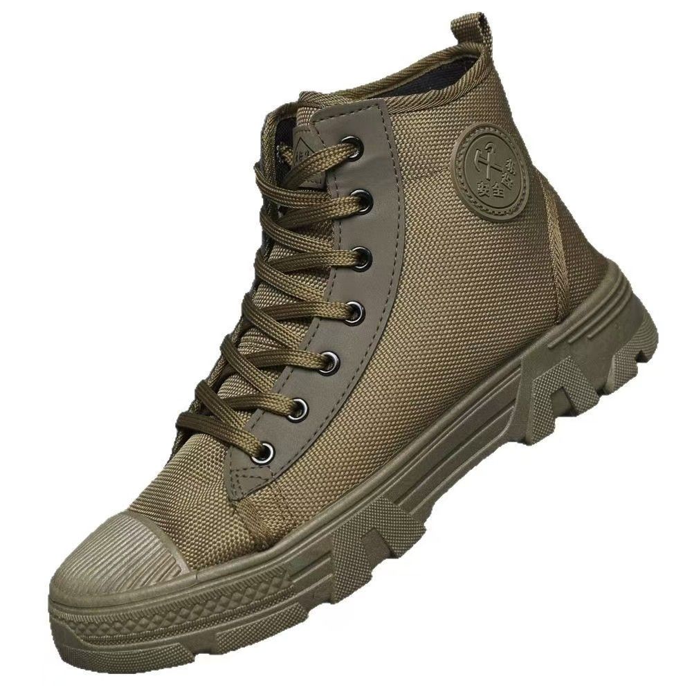 Breathable work shoes, men's shoes, high-top outdoor waterproof martin boots, wear-resistant anti-slip work shoes, single shoes, safety shoes.