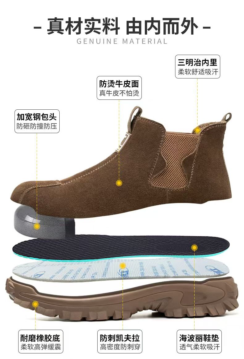 Oilfield high-top safety shoes, anti-smashing and anti-puncture steel toe, wear-resistant, waterproof, thermal insulation, thickened, electric welding dustproof boots, men's safety shoes, work shoes,