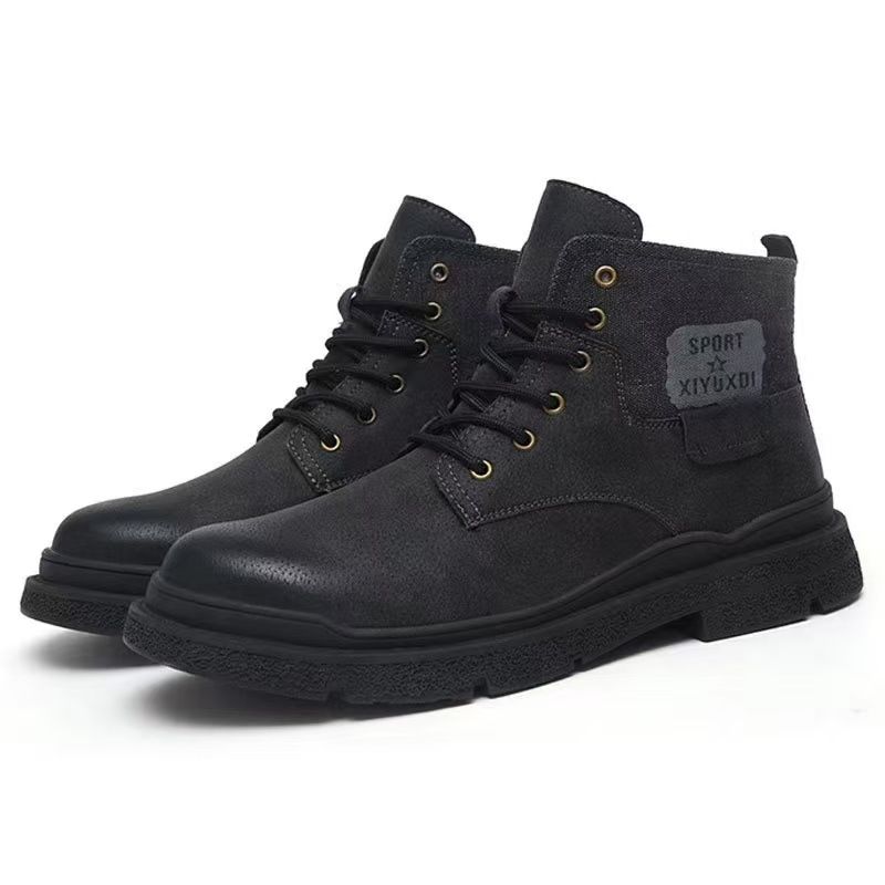 High-top anti-smashing and anti-puncture safety shoes, rubber outsole, wear-resistant, comfortable, and safe shoes, lightweight and breathable protective Martin boots, safety shoes.