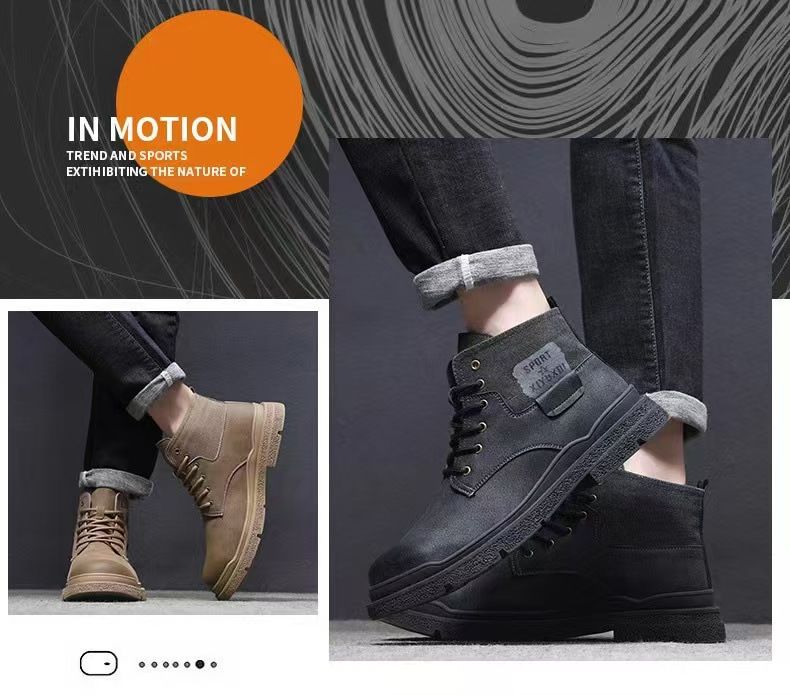 High-top anti-smashing and anti-puncture safety shoes, rubber outsole, wear-resistant, comfortable, and safe shoes, lightweight and breathable protective Martin boots, safety shoes.