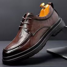 Leather shoes, men's fashionable best-seller British wedding shoes, inner height-increasing business formal leather shoes for men, banquet shoes.