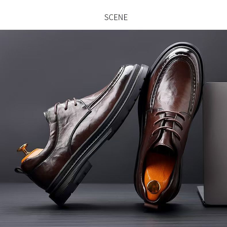Leather shoes, men's fashionable best-seller British wedding shoes, inner height-increasing business formal leather shoes for men, banquet shoes.