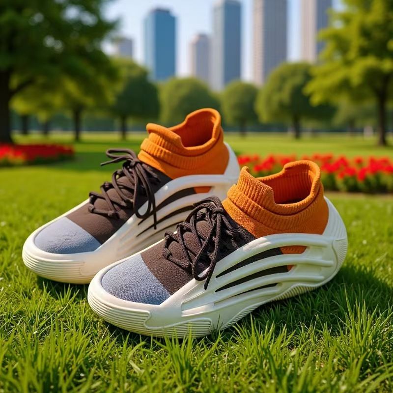 Flying knitted women's shoes, women's thick-soled anti-slip comfortable breathable sneakers, casual elastic socks shoes for women, fashionable women's sneakers.