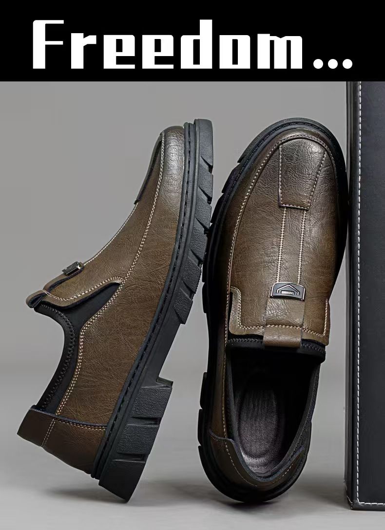 Men's business formal leather shoes, men's trendy low-top work shoes, fashionable board shoes, black men's leather shoes, wedding shoes.